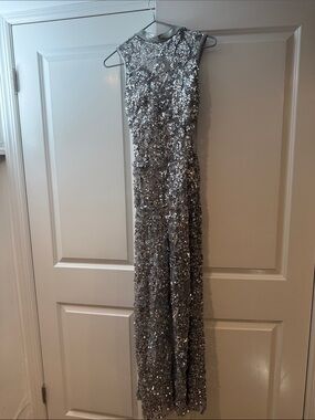 Weissman Silver Sequin Jumpsuit